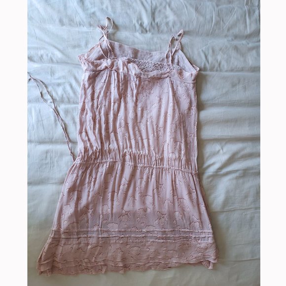 NWOT BCBGMaxAzria Runway Pink Silk Chiffon Dress - Picture 3 of 8